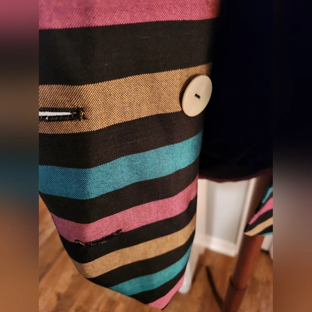 Gorgeous Vintage Christian Dior Striped Blazer Excellent Condition 100% Silk